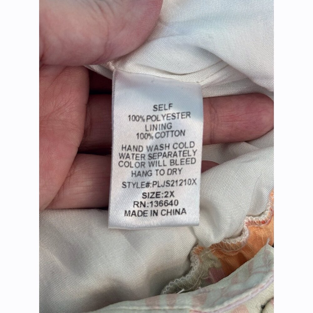 L'Atiste Women’s 2X Floral Utility Jogger Jumpsuit Roll Tab Sleeve Cottagecore - Picture 11 of 13